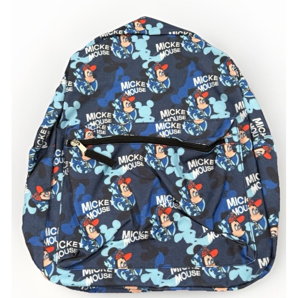 New With Tags Disney Backpack Mickey Mouse Blue All Over Print Full Size WN1